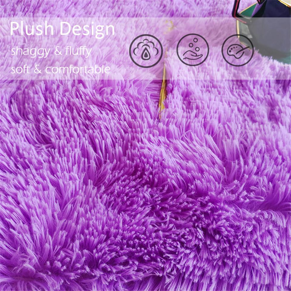 Rainbow Plush Carpet Oval Fluffy Rug For Girl Bedroom Long Pile Soft Beside Mat Large Area Rug Living Room Shaggy Kids Playroom Mat