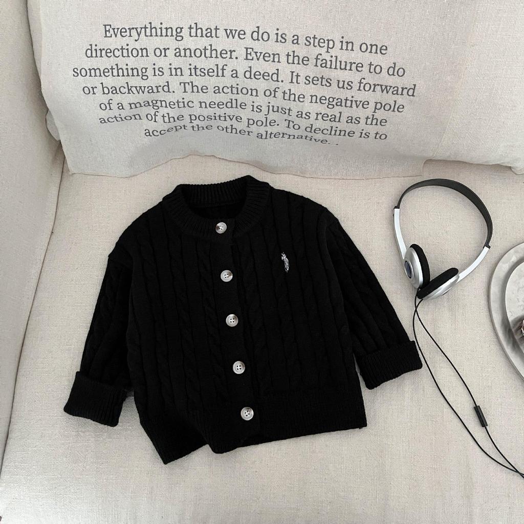 Stylish Boys' Embroidered Knit Cardigan - Baby Spring & Autumn Casual Sweater Set