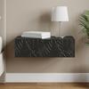 Wall Mounted Side Table Black 87.5 X 34.5 X 17 Cm