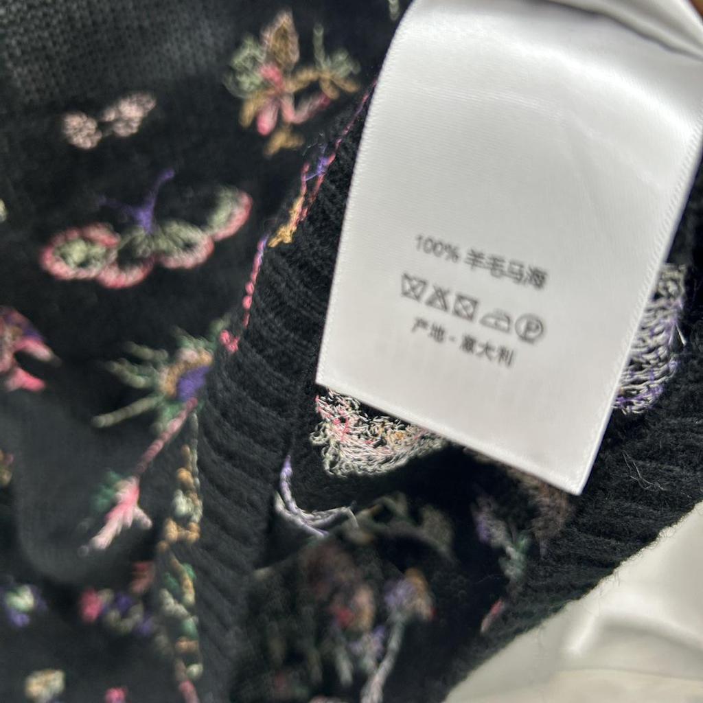 High-Quality Spring Mohair Floral Embroidery Crew Neck Long Sleeve Sweater