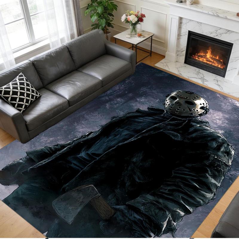 Crystal Velvet Rug Soft Non Slip Indoor Floor Mat Home DecorFriday the 13th Jason Voorhees