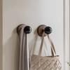 Self-adhesive Solid Wood Hook Walnut Hanging Hanger Bathroom Door Wall Hook for Key Bag Towel Coat Kitchen Hook Home Organizer