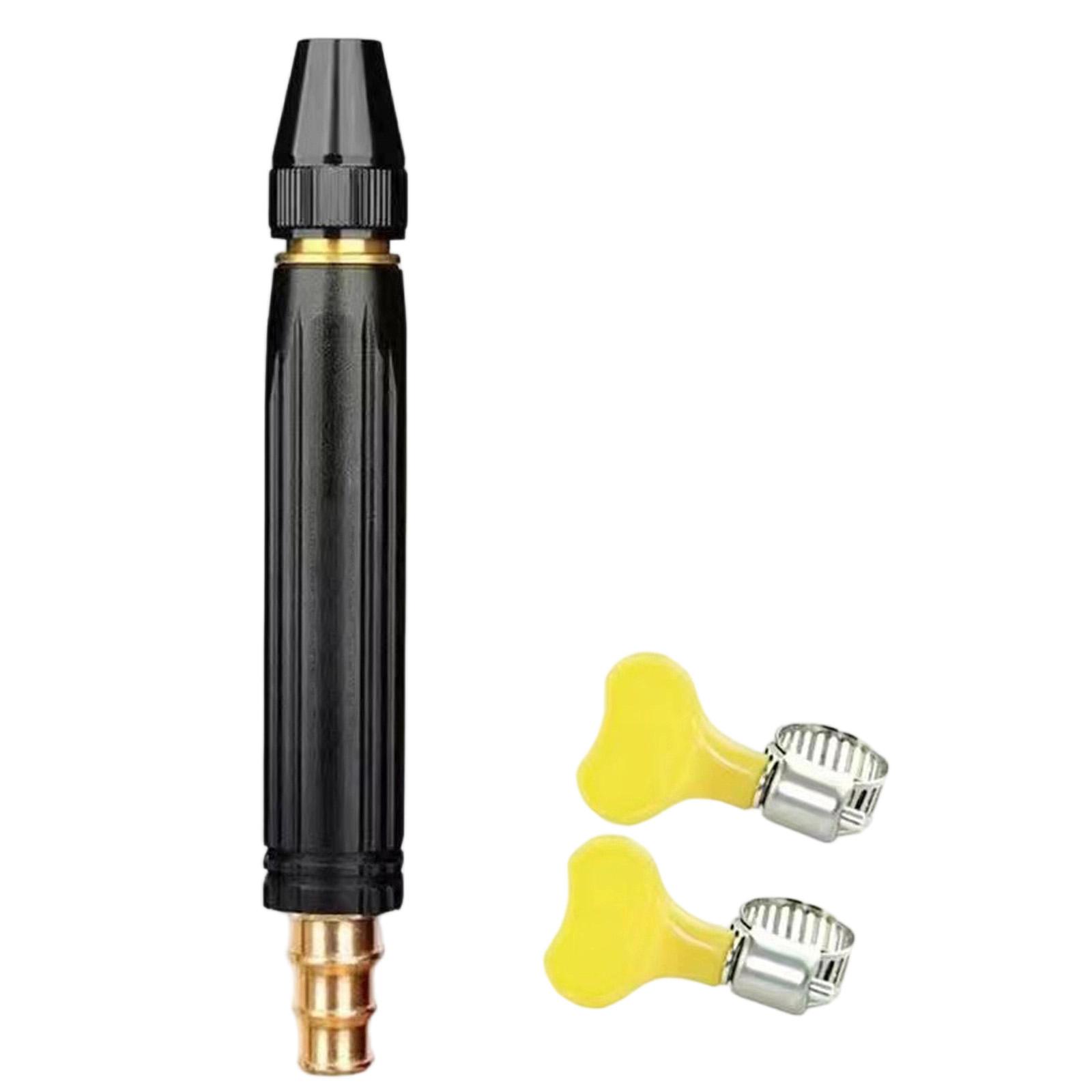 

Alloy Tower Type High Pressure Water Gun with Two Hose Clamps Durable Metal Construction for Garden and Cleaning Use One Size