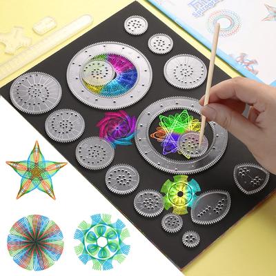 Divertido Set de Dibujo Spirograph Juguetes Engranajes Creativos Plantillas de Geometría Plantilla de Pintura Manualidades Artísticas Niños Educativo Estudiantes Regalos