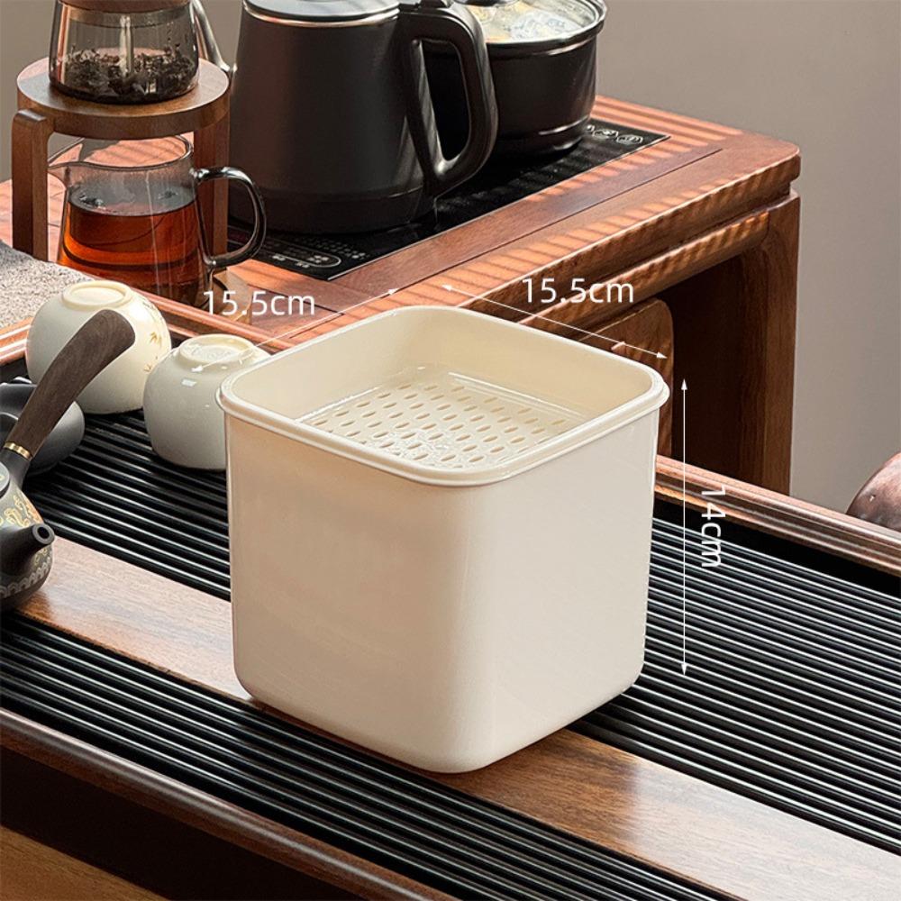 

Знімне відро для чайного листя Міні настільна урна для сміття Міцна коробка для чайного фільтра White-L