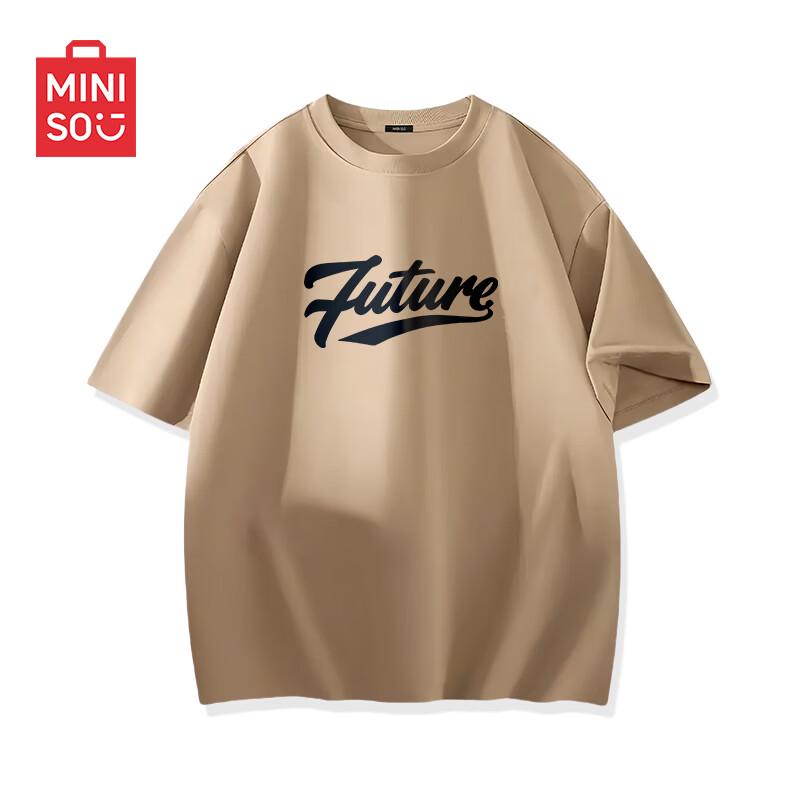 

MINISO Men s Cotton Short Sleeve T-Shirt with Letter Print 2XL