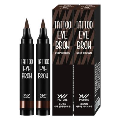 Unipicture Tattoo Pen Augenbrauen 3,5g, Dunkelbraun + Dunkelbraun, 1 Stück