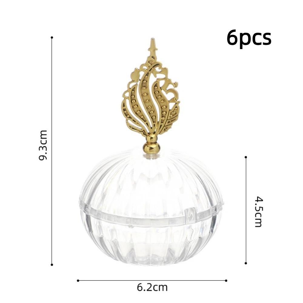 

6 шт. Золотая коробка для конфет Пластиковые маленькие кейсы Креативные контейнеры для хранения Дворцовый банкет 2