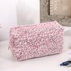Durable Fuzzy Makeup Bag Large Capacity Leopard Print Toiletry Organizer Portable Cosmetic Bag Girls Travel Storage Pouch