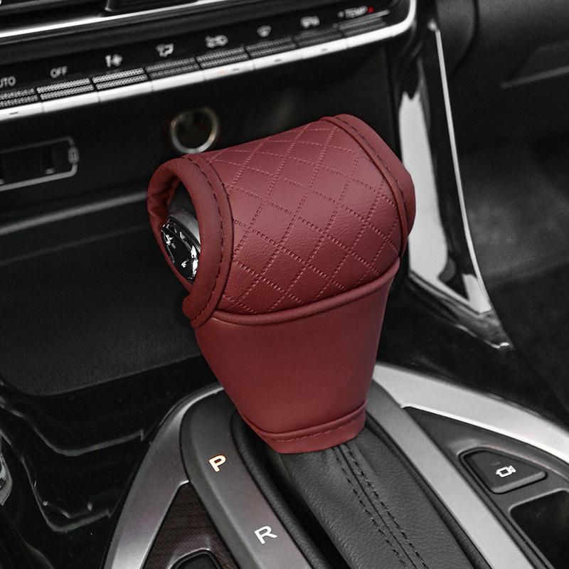 1 Pieza Cuero PU Antideslizante a Prueba de Polvo Protector de Pomo de Palanca de Cambios Universal Cubierta de Palanca de Cambios de Coche Accesorios de Decoración Interior para Palanca de Cambios
