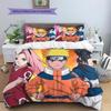 Naruto Anime Muster Bettwäsche Heimdekoration Geburtstagsgeschenk (1 Bettbezug + 2 Kissenbezüge, ohne Füllung)