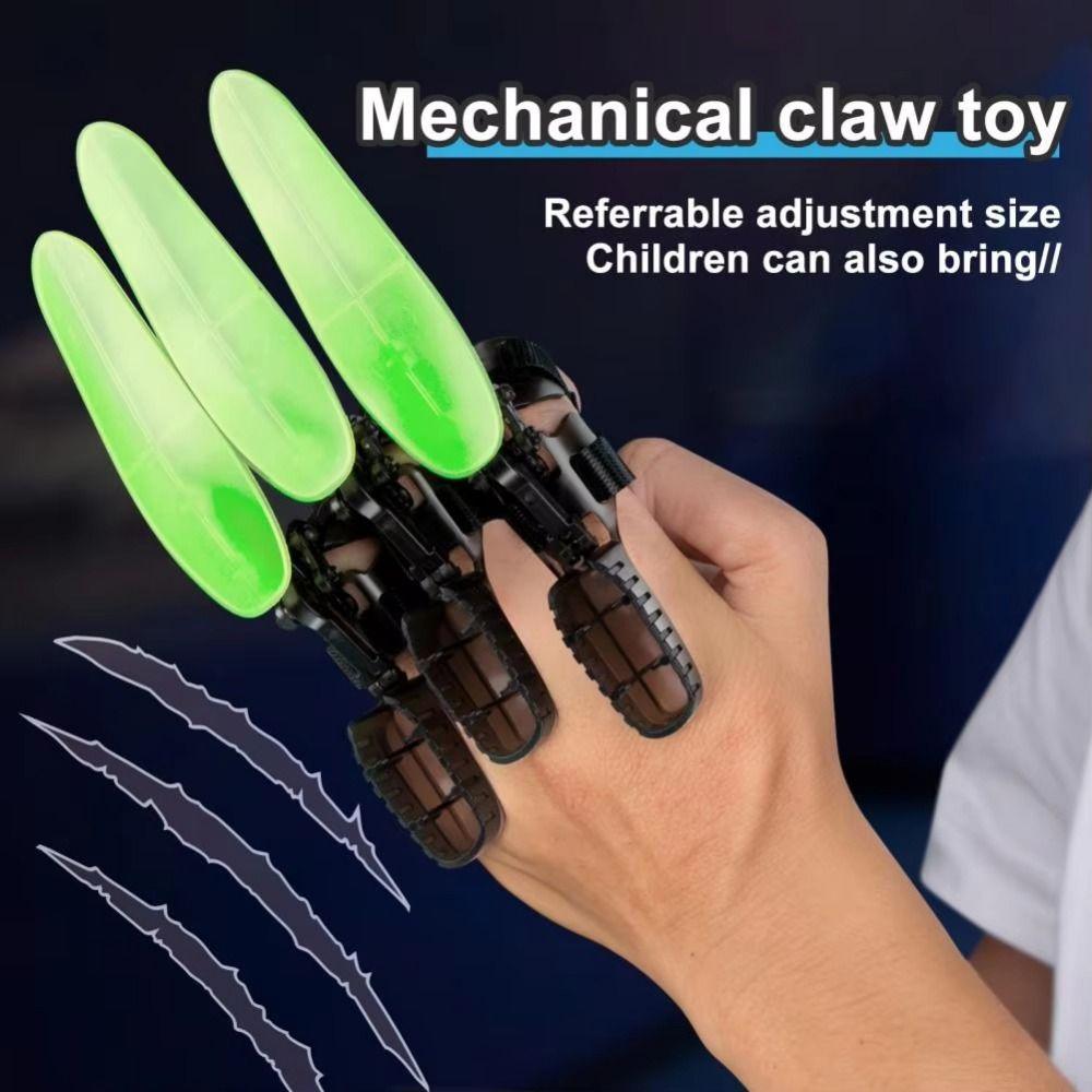 

3pcs Scalable Retractable Mechanical Claws Luminous Finger Wolverine Claws Children s Toys жовтий