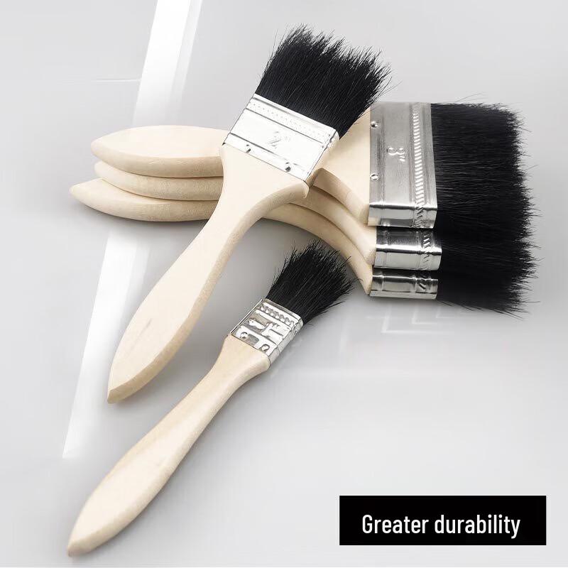 Shenglianxing Wood Handle Black Bristle Utility Brush Set (10-Pack)