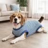 Striped Dog Sterilization Suit Warm Dog Four Legged Vest Fleece Anti-Licking Vest  Belly Protection