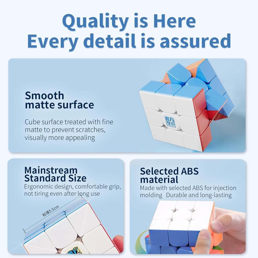 MoYu WCA Cube Competition Set, Levels 2-5, Cube Gift Box Set (Stickers Not Included), MFJS WCA 2x2, 3x3, 4x4, 5x5 Tutorial Cube Series (4 Cubes)