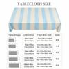 Blue Striped Rectangle Tablecloth for Table Decor Reusable Farmhouse Geometric Print Kitchen Dining Table Cloth Party Decoration