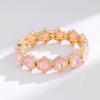 Trendy New Arrival Alloy Stretchable Colorful Glass Bracelet Elastic Cuff Geometric Bracelet Jewelry Gift for Women