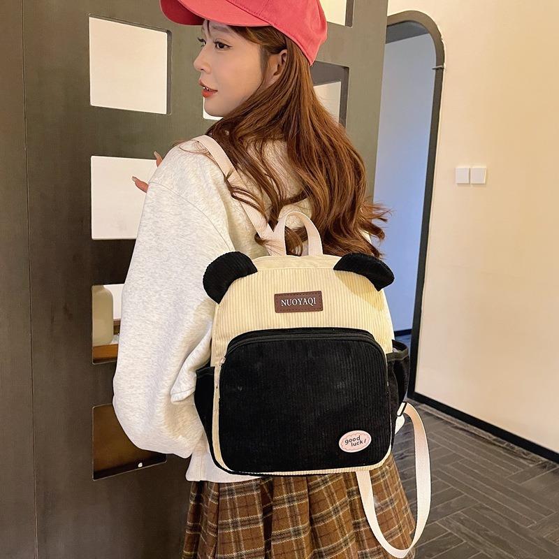 Cartoon girl backpack new cute student schoolbag flannel texture light hand bag