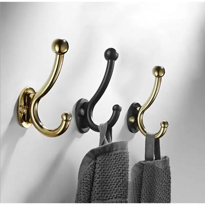 Zinc Alloy Coat Hook  Row Hook Five Hook Bathroom Door Back Hook Wall Single Hook Coat and Hat Hook Wall Mount