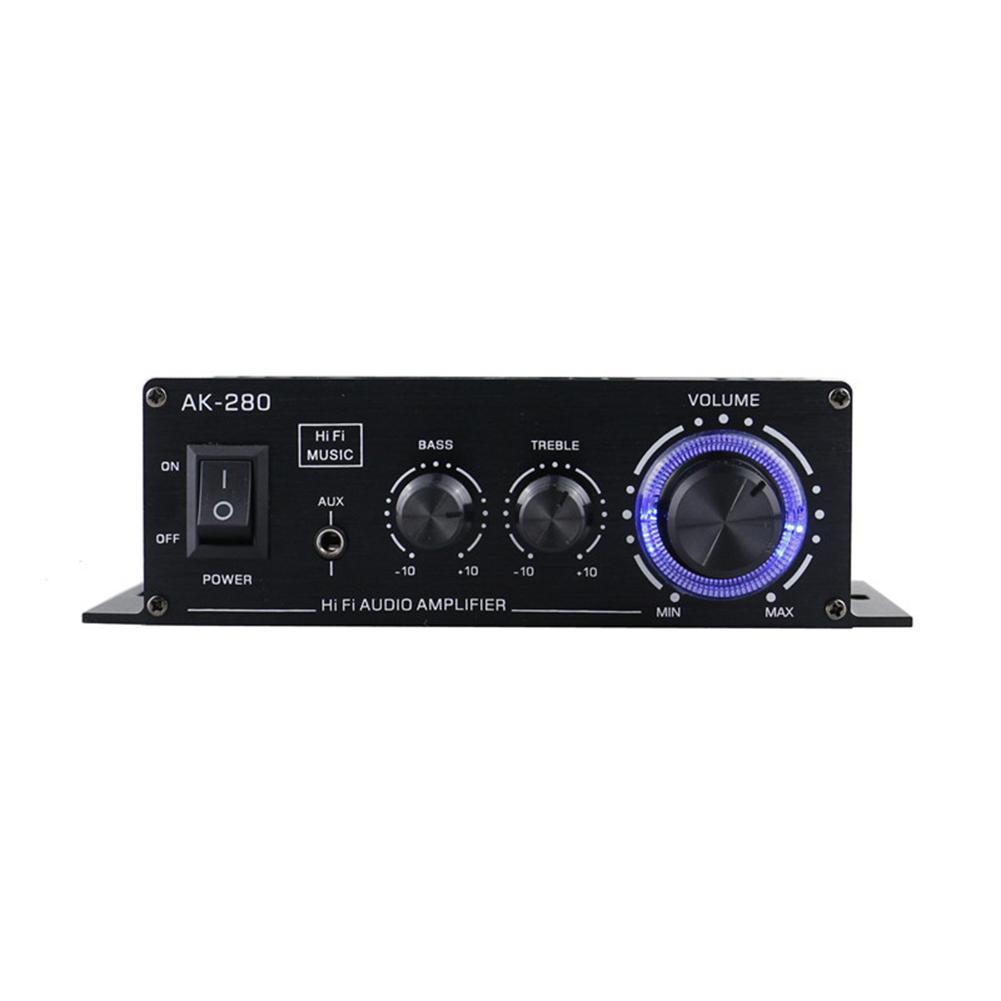 AK-280 Digital Amplifiers HiFi Bass Stereo Speaker Power Amp 40W+40W Dual Channel Music Player Home Theater RCA AUX Input