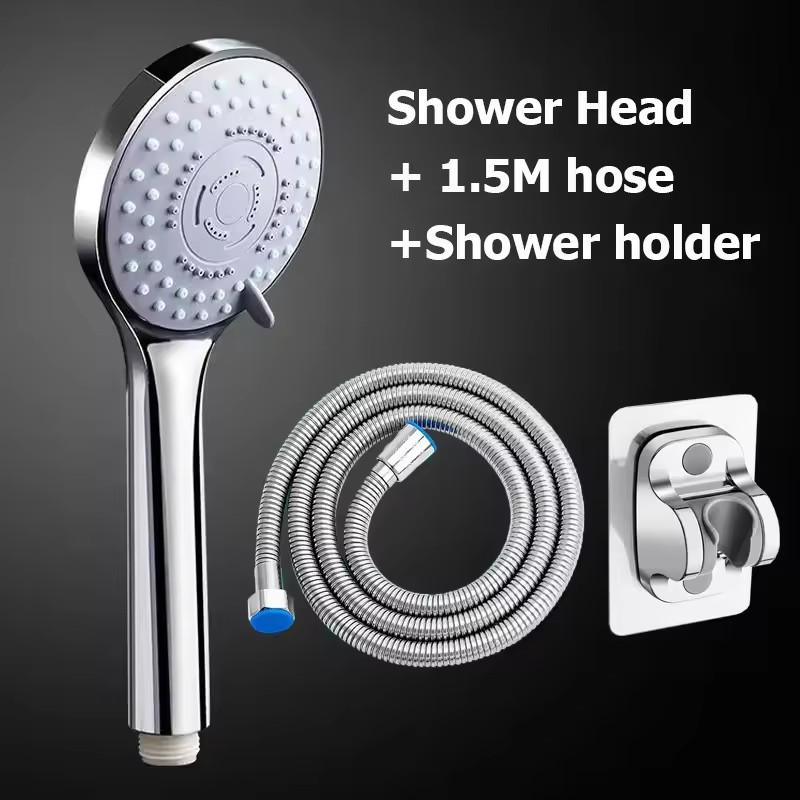 5 Modes Shower Head Set High Pressure Massage Handheld Bath Sprayer Nozzle Shower Head With Hose Bracket Bathroom Accessories