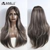 Perruque Noble en Dentelle Synthétique 26" Lisse Ombrée Dentelle Perruque Cosplay Perruque à Raie en Dentelle Perruques Blondes Pour Femmes Perruque Synthétique Perruque en Dentelle