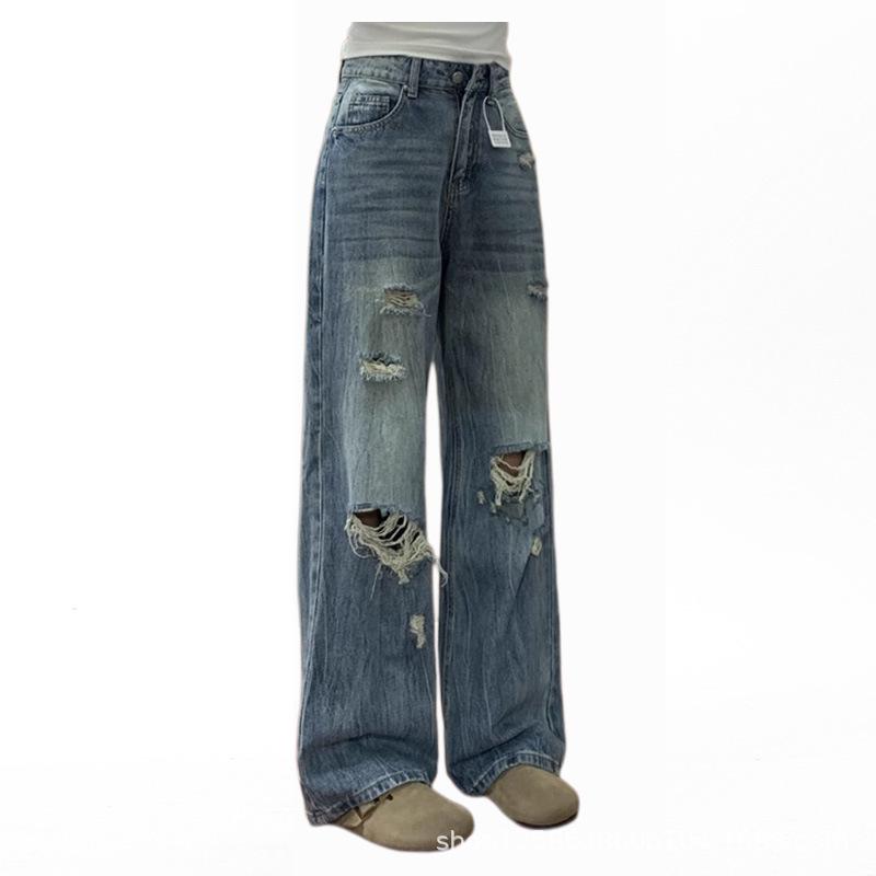 2025 Women s High-Waisted Wide-Leg Retro Jeans - Slimming Petite Straight Fit M