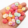 New Fashion 40pcs 10mm 12mm Mix Colors Flat Back Resin Flower Cabochons Cameo Dome DIY Jewelry Making Accessories Findings