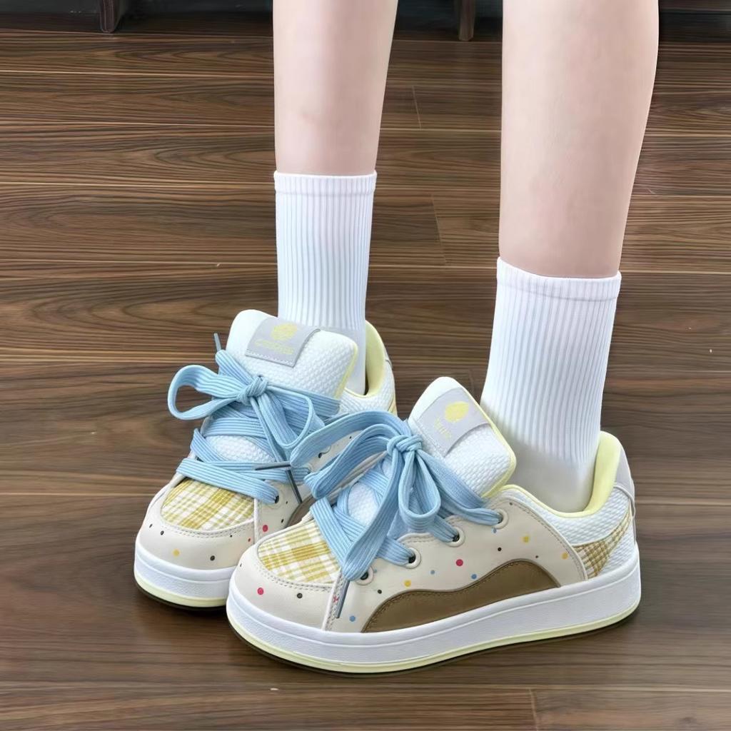 Design Board Shoes Women's Tide Spring New Niche Versatile Casual Thick-soled Heightening Bread Shoes