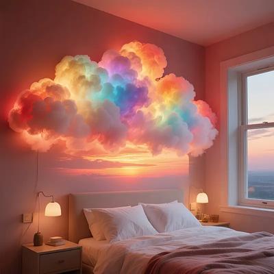 Cloud Lights 3D Thunder Cloud LED Ambient Light Remote and APP Control DIY Color Changing Light Lamp for Game Room Party Club