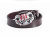 Cowhide Men's Belt - Personalized Barber Stylist Exclusive with Clown Skull Design