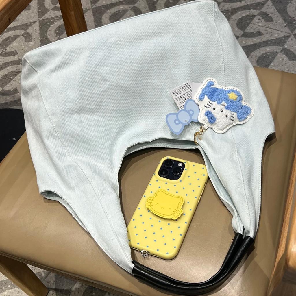 Korean Lazy Wind Denim Canvas Bag Women's 2025 New Large Capacity Shoulder Tote Bag Student Commuter Underarm Bag