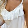 Spring new product European and American white loose suspender shorts pajamas set women's knitted breathable cool loungewear