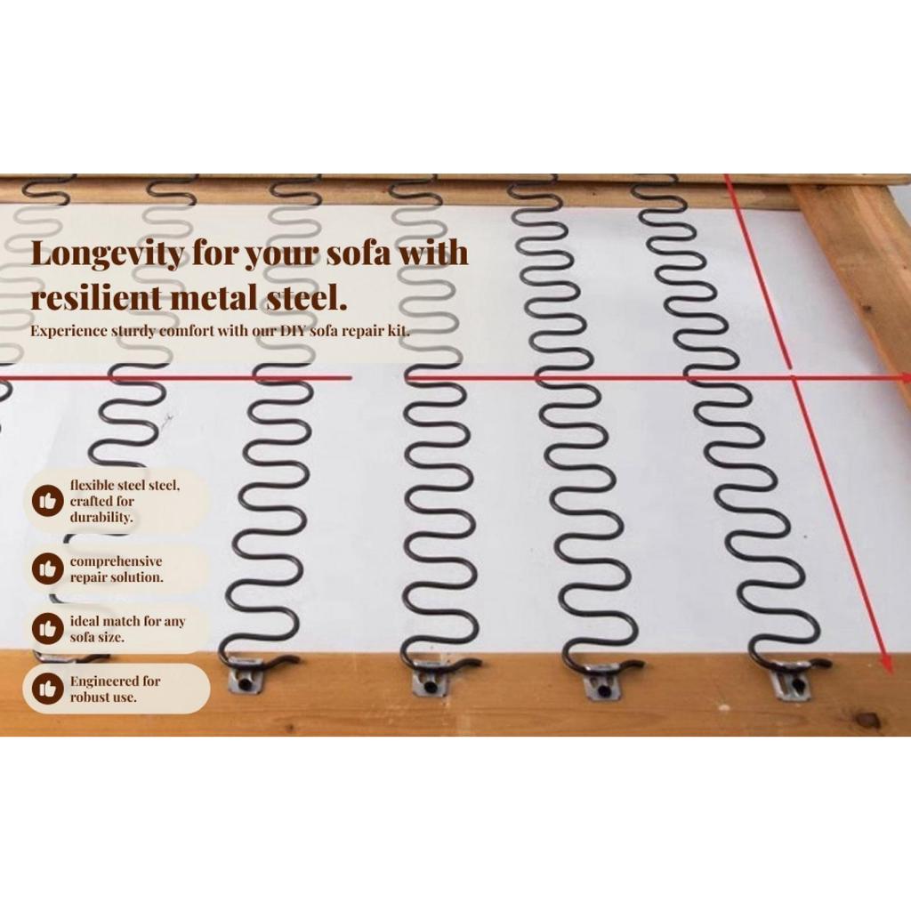 4x Sofa Upholstery Springs Zigzag Shape Wear Resistant Home Accessories Sturdy Hardware Parts Flexible Couch Springs to Fix Sofa