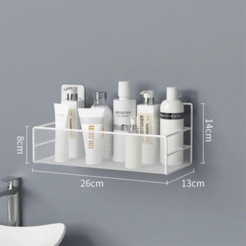 Toiletten-Badezimmer-Aufbewahrungsregal, Küchenkörbe, Bad, Toilette, Waschtisch, perforationsfreie Wandmontage, Organisation des Wand-Aufbewahrungsregals