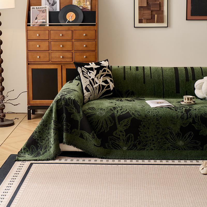 Hochwertiges Retro-Sofa-Handtuch mit Blumendruck, multifunktionale weiche Kniedecke für Büro und Zuhause, Sofaüberwurf im europäischen Stil zur vollständigen Abdeckung