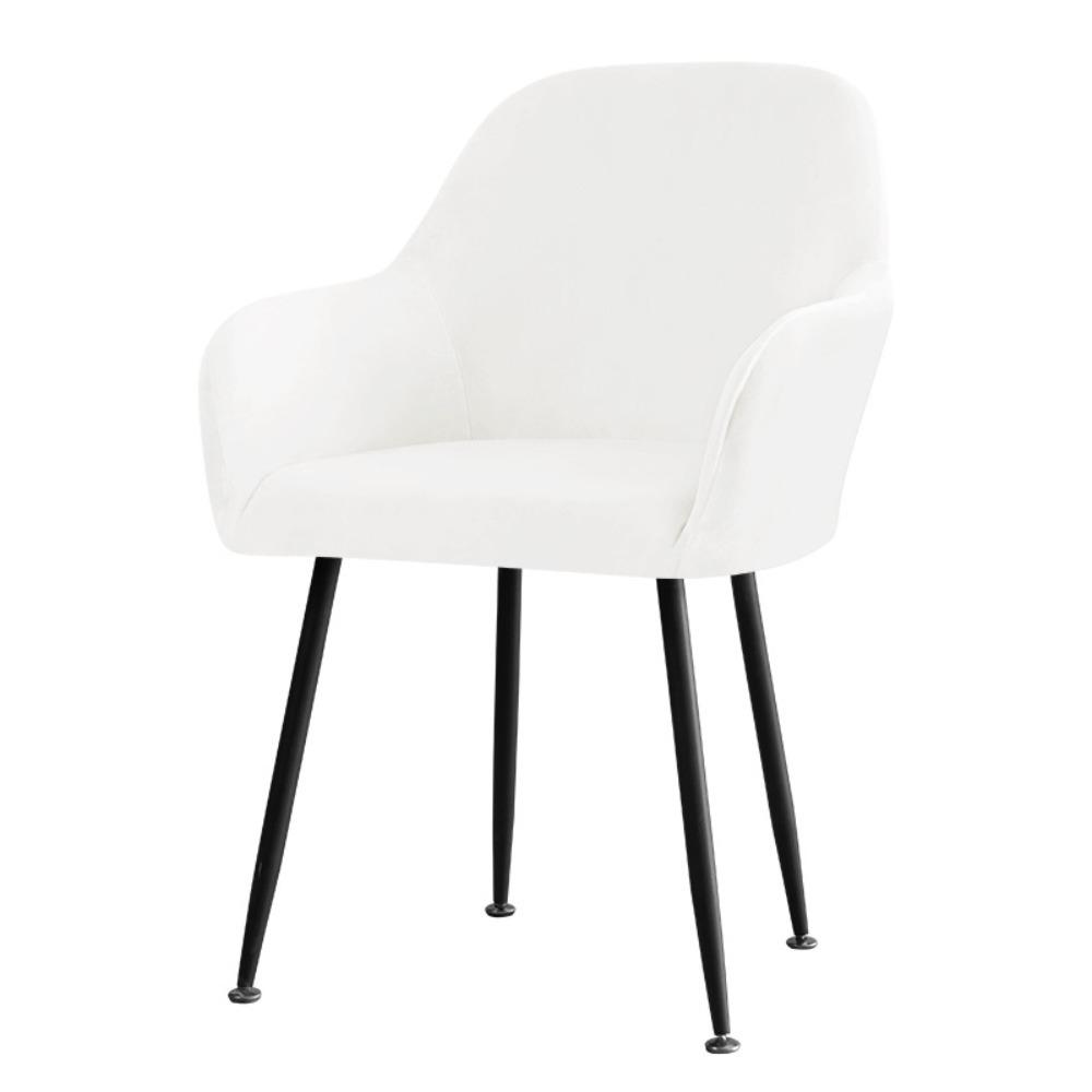 Soft Velvet Dining Chair Cover Elastic Washable Chair Slipcover Warm Seat Anti-slip High Armchair Cover