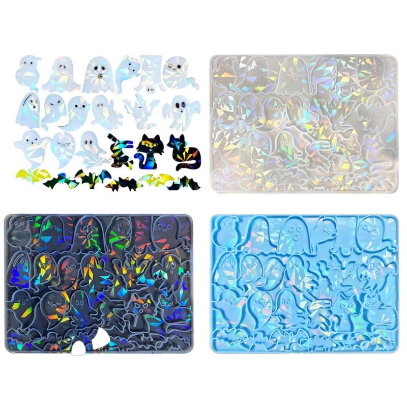 Silicone Specter Bat Cat Holographic Molds Light Shadow Earrings Pendant Mold DIY Ornaments Jewelry Epoxy Crafting Mold