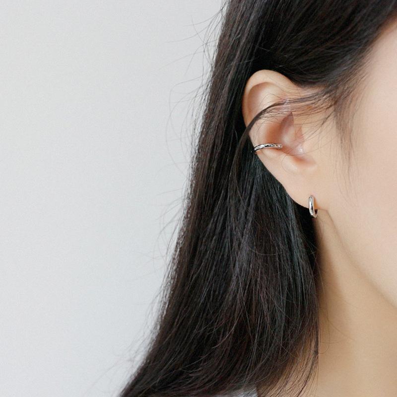Fashion 925 Silver Plain Simple Round Hoop Earrings Jewelry 18K Gold Plated Sterling Silver Hoop Earrings for Women