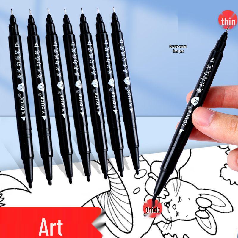 Waterproof Non-Fading Double-Ended Fineliner: Children's Art & Outlining Pen