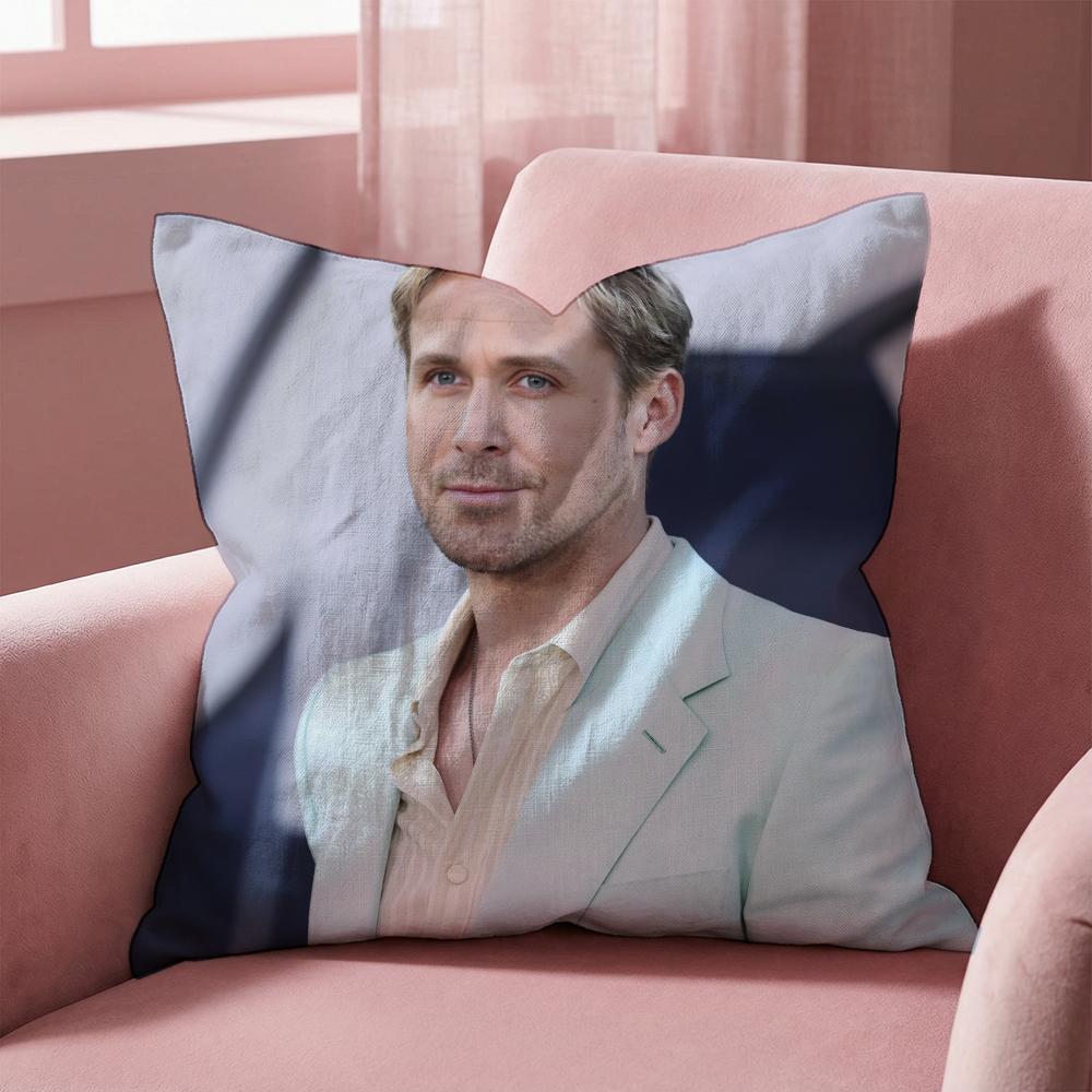 R-Ryan Gosling Face Cushion Cover Multi-Scene Pillow Cover for Home & Car - Reversible, Soft & Durable for Daily Use