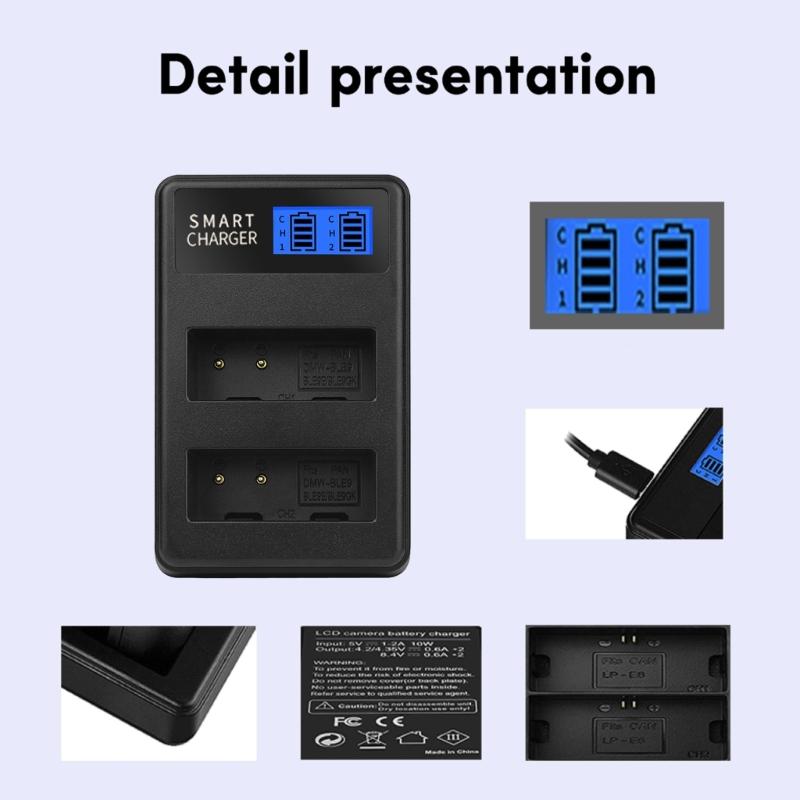 Quality Double Slot Charger with LCD Display Fast and Convenient Charging Solution for DMC GF6 GX7 GF3 GF5 GX80 BLG10