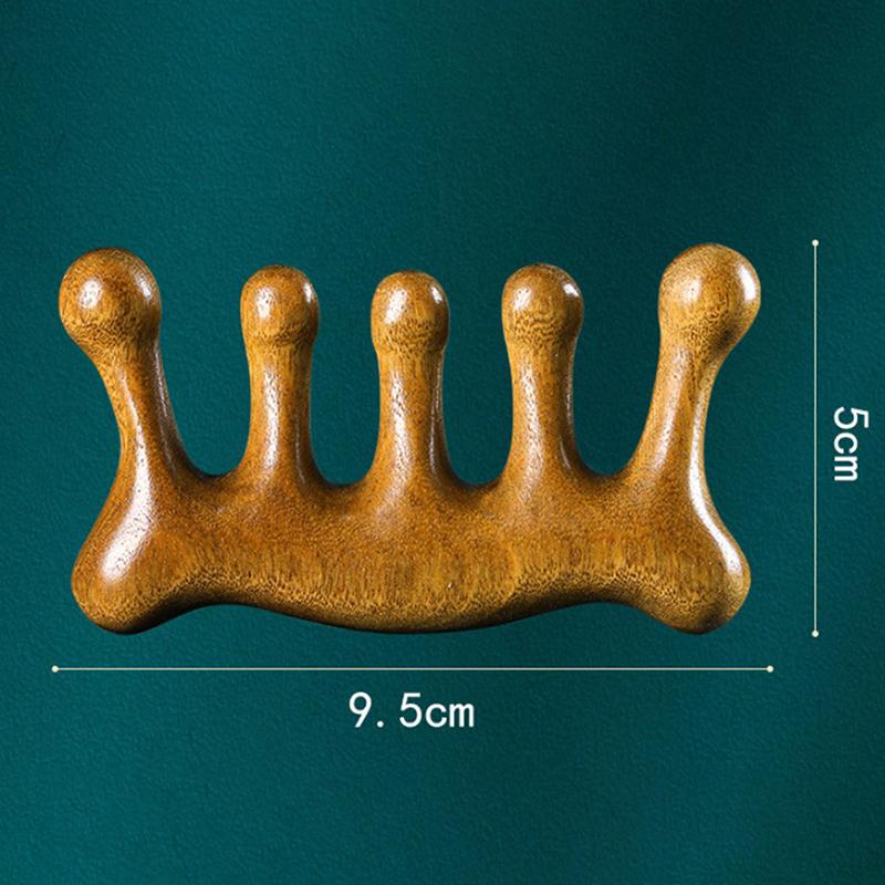 1Pc Natural Wooden Comb Meridian Massage Anti-static No-snags Wide Tooth Comb For Women Girl Straight Curly Hair