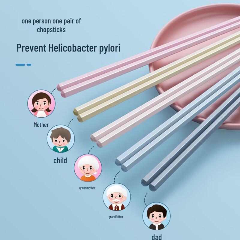COOKER KING Colorful Antibacterial Alloy Chopsticks