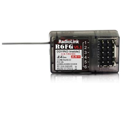 Radiolink R6FG (Technical Approval Seal Included) Receiver for RC Cars (RC4GS  RC6GS  RC8X) RadioLink Transmitter (2.4GHz 6-Channel) with Gyro. Radio