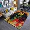 Reggae Musik Teppich, Bob Marley Rasta Farben Splash Pop Art Porträt Druck, Reggae Rasta Musik Fan Dekor, Rutschfeste Matte