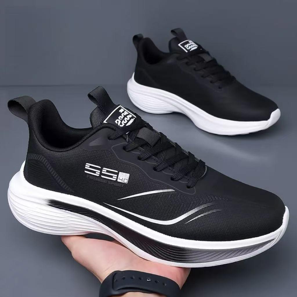 Breathable Leather Shock-Absorbing Lightweight Running Shoes for Couples – Non-Slip Casual Sports Sneakers for Men and Women