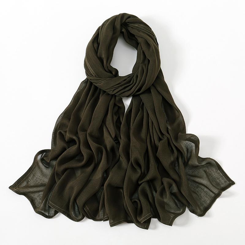 Autumn new solid color hot-selling Malay Indonesian cotton headscarf, monochrome wide-brimmed thin Modal breathable scarf