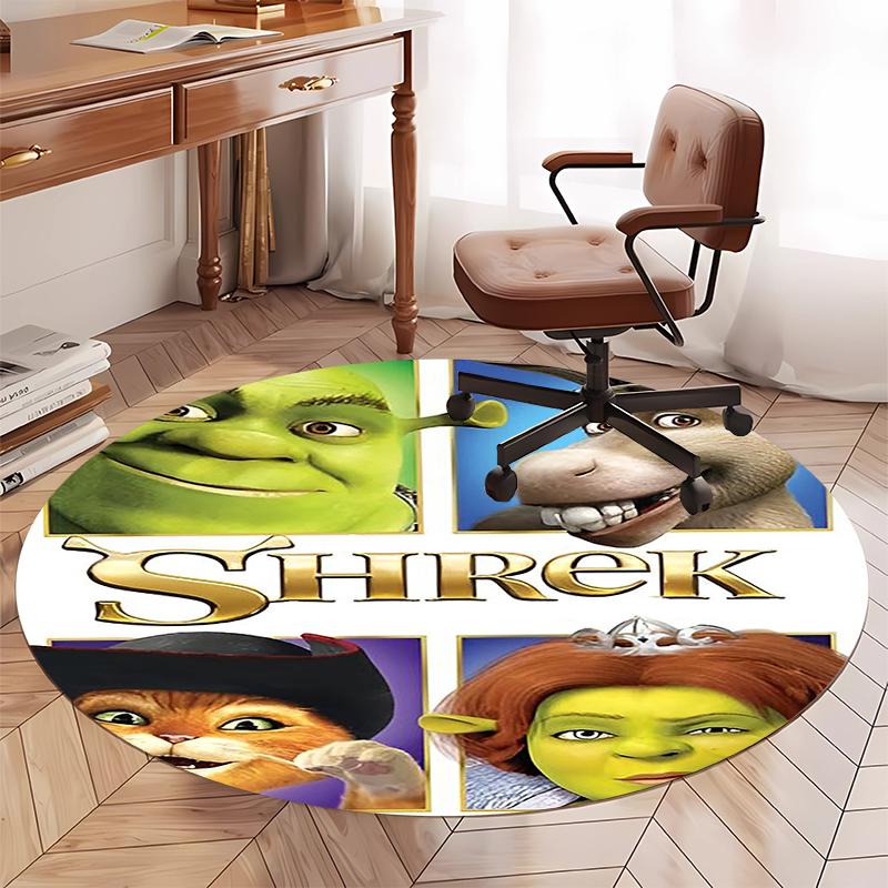 Shrek Baskılı Yuvarlak Halı Kilim Sandalye Halısı Alan Halısı Giriş Kapı Paspasları, Ofis Sandalyesi Oturma Odası Yatak Odası Mutfak Odası İçin.