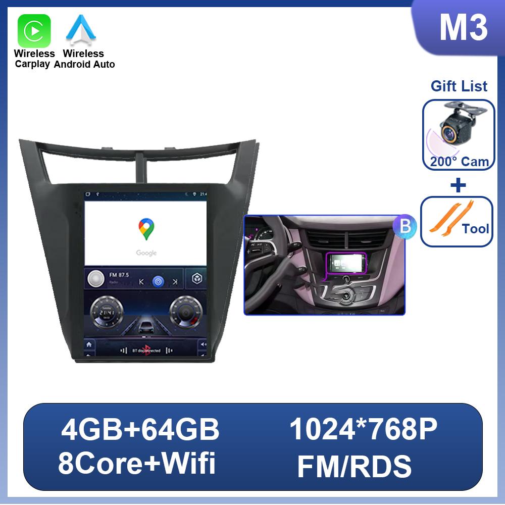 9.7 Inch Vertical Screen For Chevrolet Sail 3 2015-2018 Car Radio Multimedia Player Autoradio Android 14 Wireless Carplay